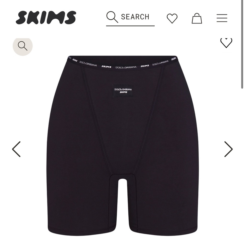 NWT Dolce&Gabbana x Skims Cotton Jersey Boy Short SMALL Onyx